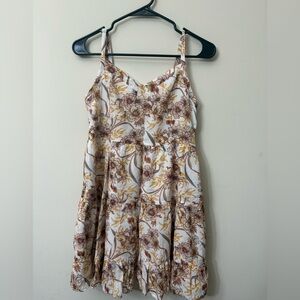 American Eagle Outfitters Brown and Yellow Floral Mini Dress